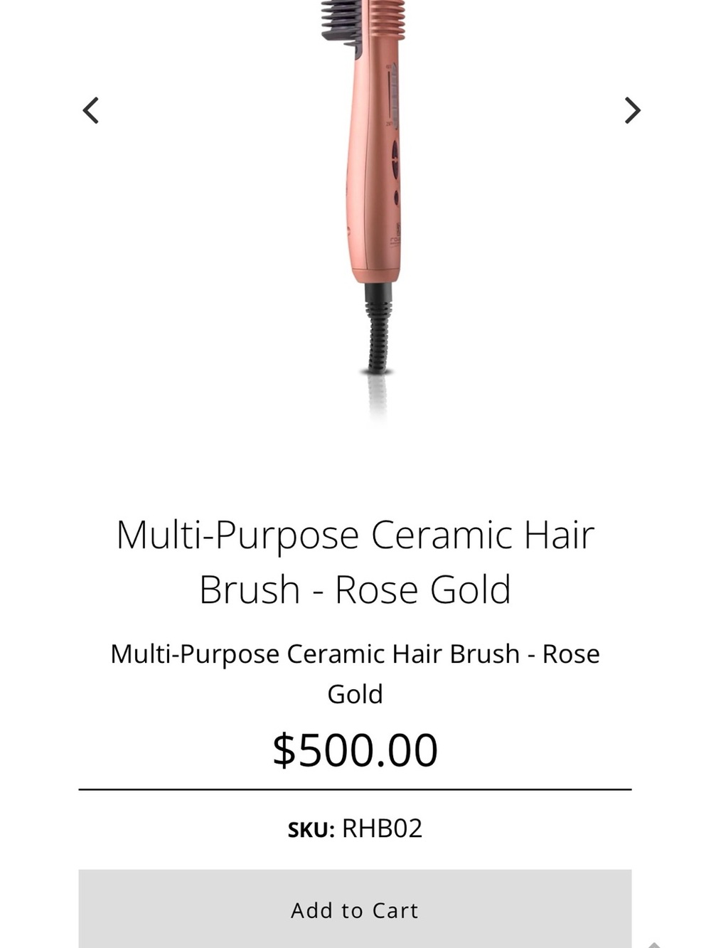 Royale Rose Gold Ceramic Multi-Function Hair Brush